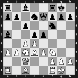 1947 URS Ch, semi final – Round 8 – Bronstein, David I – 1/2-1/2 – Taimanov, Mark E – G44