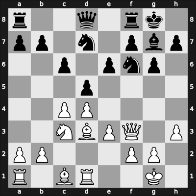 1947 URS-ch15 – Round 14 – Levenfish, Grigory – 1/2-1/2 – Smyslov, Vasily – G11