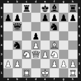 1949 Mar del Plata – Round 6 – Maderna, Carlos – 1/2-1/2 – Pomar Salamanca, Arturo – G58