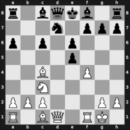 1949 Moskou ch-URS – Round 1 – Geller, Efim P – 1/2-1/2 – Taimanov, Mark E – G94