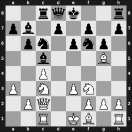 1949 Oldenburg – Round 1 – Kieninger, Georg – 1/2-1/2 – Saemisch, Friedrich – G1