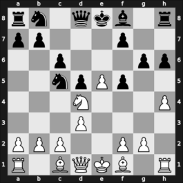 1949 URS Ch, semi final – Round 6 – Nezhmetdinov, Rashid – 0-1 – Grechkin, Dmitry M – G56