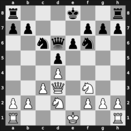 1949 URS Ch, semi final – Round 8 – Nezhmetdinov, Rashid – 1/2-1/2 – Kholmov, Ratmir D – G69