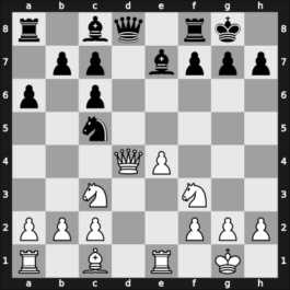 1950 Amsterdam – Round 5 – Trifunovic, Petar – 1/2-1/2 – Rossolimo, Nicolas – G69