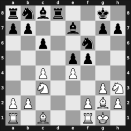 1950 Amsterdam – Round 9 – Szabados, Eugenio – 1/2-1/2 – Rossolimo, Nicolas – G90