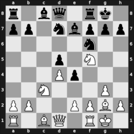 1950 FRG Ch Bad Pyrmont GER – Round 14 – Bogoljubow, Efim – 1-0 – Lange, Wilfried – G41