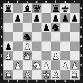 1951 Bad Pyrmont zt – Round 14 – Bogoljubow, Efim – 0-1 – Gligorić, Svetozar – G11
