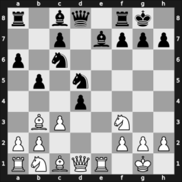 1951 Hoogovens – Round 2 – Poulsen, Christian – 1/2-1/2 – Rossolimo, Nicolas – G4