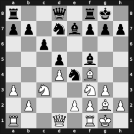 1951 URS Ch sf Leningrad RUS – Round 6 – Bondarevsky, Igor – 1-0 – Terpugov, Evgeny – G9