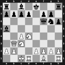1951 Forth Worth (USA-op52) – Round 8 – Hearst, Eliot – 1/2-1/2 – Kashdan, Isaac – G16