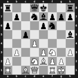 1952 Hungary Ch – Round 8 – Vajda, Arpad – 1/2-1/2 – Szilagyi, Gyorgy Laszlo – G46