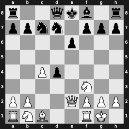 1953 Hoogovens – Round 1 – Bouwmeester, Hans – 1/2-1/2 – Rossolimo, Nicolas – G10