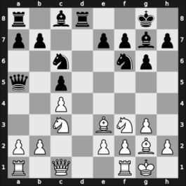 1953 Opatija – Round 1 – Golombek, Harry – 0-1 – Matanovic, Aleksandar – G2