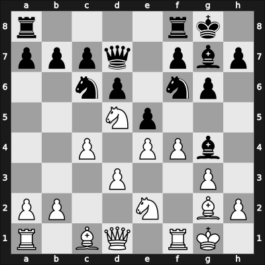 1954 Kiev ch-URS – Round 1 – Kholmov, Ratmir D – 1-0 – Nezhmetdinov, Rashid – G16