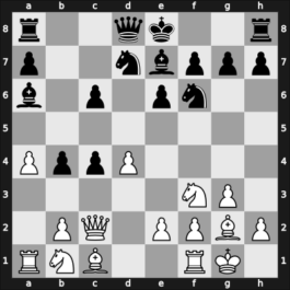 1954 Olympiad final A – Round 1 – Agustsson, Gudmundur – 1/2-1/2 – Darga, Klaus – G22