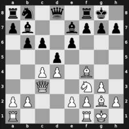 1954 Olympiad prel IV – Round 1 – Golombek, Harry – 1/2-1/2 – Darga, Klaus – G13