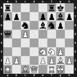 1954 URS Ch, semi final – Round 1 – Moiseev, Oleg – 1-0 – Lilienthal, Andor – G30