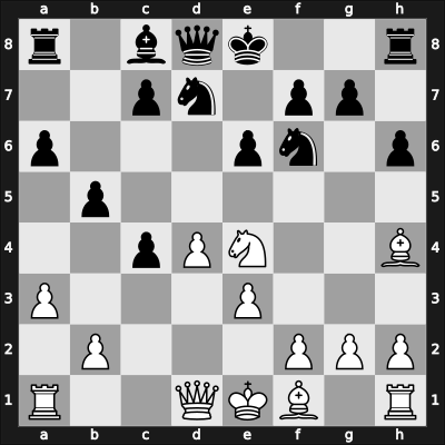 1954 US Open 55th – Round 11 – Donovan, Jeremiah – 0-1 – Bisguier, Arthur B – G17