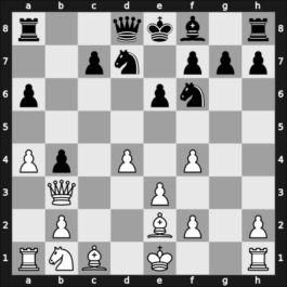 1954 World Championship 20th – Round 10 – Botvinnik, Mikhail – 0-1 – Smyslov, Vladimir – G10