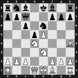 1955 Buenos Aires CA – Round 7 – Bisguier, Arthur B – 1/2-1/2 – Guimard, Carlos E – G50