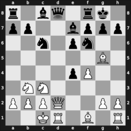 1955 Hastings5556 – Round 8 – Diez del Corral, Jesus – 0-1 – Taimanov, Mark E – G37