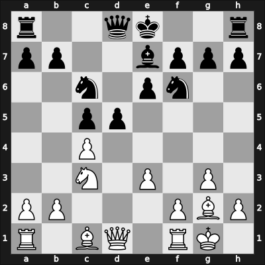 1955 Hungary – Round 1 – Benko, Pal – 1/2-1/2 – Keres, Paul Petrovich – G3