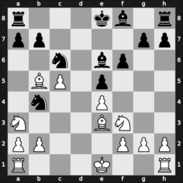 1955 Manhattan CC Ch 5556 – Round 10 – Harrow, Martin – 1/2-1/2 – Bisguier, Arthur B – G45