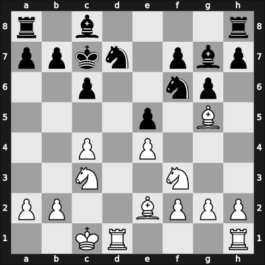 1955 Odessa Odessa UKR – Round ? – Yudovich, Mikhail M – 1/2-1/2 – Shiyanovsky, Vladislav Ivanovich – G5