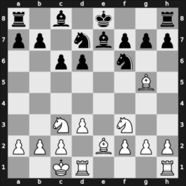 1955 Poland ch13 – Round 1 – Dworzynski, Roman – 1/2-1/2 – Luczynowicz, Waclaw – G4