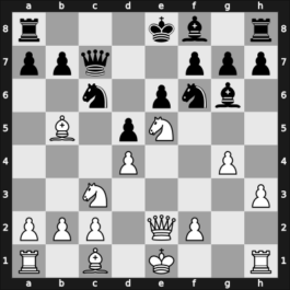 1955 URS Ch sf – Round ? – Suetin, Alexey S – 1-0 – Veresov, Gavriil – G14