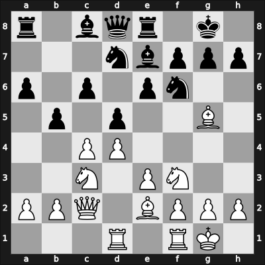 1955 URS Ch sf – Round 1 – Taimanov, Mark E – 1/2-1/2 – Ravinsky, Grigory – G3