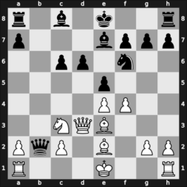 1956 Danmarksmesterskabet – Round 10 – Poulsen, Christian – 1/2-1/2 – Andersen, Borge – G25