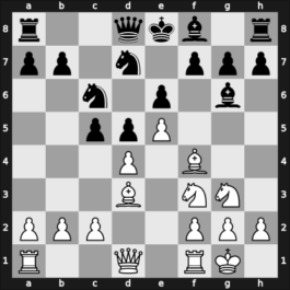1956 ITA-ch18 Rovigo – Round 5 – Zichichi, Alvise – 1/2-1/2 – Colasuonno, Michele – G16