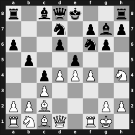 1956 Leningrad ch-URS – Round 1 – Tal, Mikhail – 1/2-1/2 – Taimanov, Mark E – G81