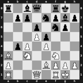 1957 Dallas – Round 1 – Reshevsky, Samuel – 1/2-1/2 – Yanofsky, Daniel Abraham – G21