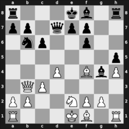 1957 Dallas – Round 1 – Yanofsky, Daniel Abraham – 1/2-1/2 – Larsen, Alex – G28