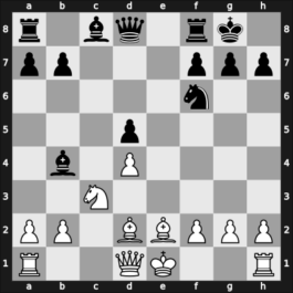 1957 Danmarksmesterskabet – Round 4 – Blom, Kaj – 1/2-1/2 – Andersen, Borge – G14
