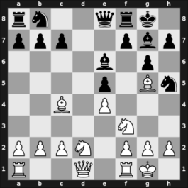 1957 GBR Ch 44th – Round 5.9 – Franklin, Michael J – 0-1 – Milner Barry, Philip – G25