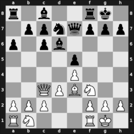 1957 Hastings5758 – Round 1 – Blau, Max – 1/2-1/2 – Kluger, Gyula – G24