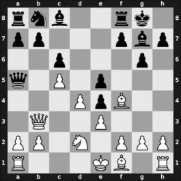 1957 It Gotha GER – Round 15 – Bronstein, David I – 1/2-1/2 – Uhlmann, Wolfgang – G43