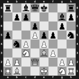 1957 Leningrad – Round 13 – Poliak, Denis – 1/2-1/2 – Taimanov, Mark E – G54