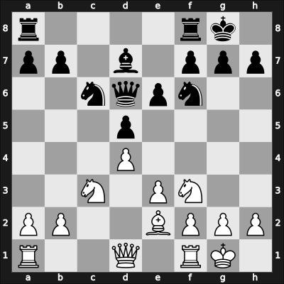 1957 Manhattan CC Ch 5657 fin – Round 5 – Bisguier, Arthur B – 1/2-1/2 – Pavey, Max – G15