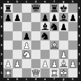 1957 Mar del Plata – Round 1 – Lombardy, William J – 1/2-1/2 – Cuellar Gacharna, Miguel – G23