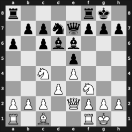 1957 Moskou ch-URS – Round 2 – Nezhmetdinov, Rashid – 1/2-1/2 – Tarasov, Vitaly – G32
