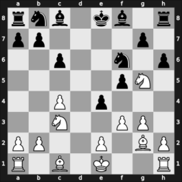 1957 Moskou ch-URS – Round 9 – Bannik, Anatolij – 1/2-1/2 – Antoshin, Vladimir S – G88