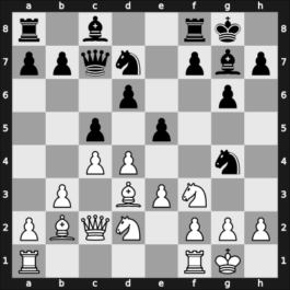 1957 Sao Paulo – Round 11 – Engels, Ludwig – 1/2-1/2 – Zacharias Guardia, Jose Bismarck – G11