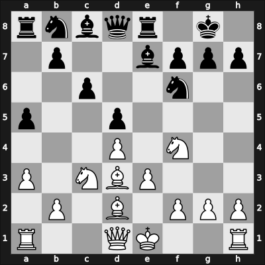 1957 Toronto wch-jr – Round 8 – Lombardy, William J – 1-0 – Rabinowitz, Bernard – G20