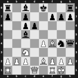 1957 URS Ch, semi final – Round 3 – Bastrikov, Georgy – 1-0 – Nezhmetdinov, Rashid – G29