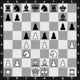 1957 URS Ch, semi final – Round 7 – Petrosian, Tigran A. – 1-0 – Nikolaevsky, Yuri V – G62
