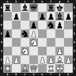 1957 URSS (URS Ch, semi final) – Round 13 – Geller, Efim P – 1-0 – Goldberg, Grigory A – G295